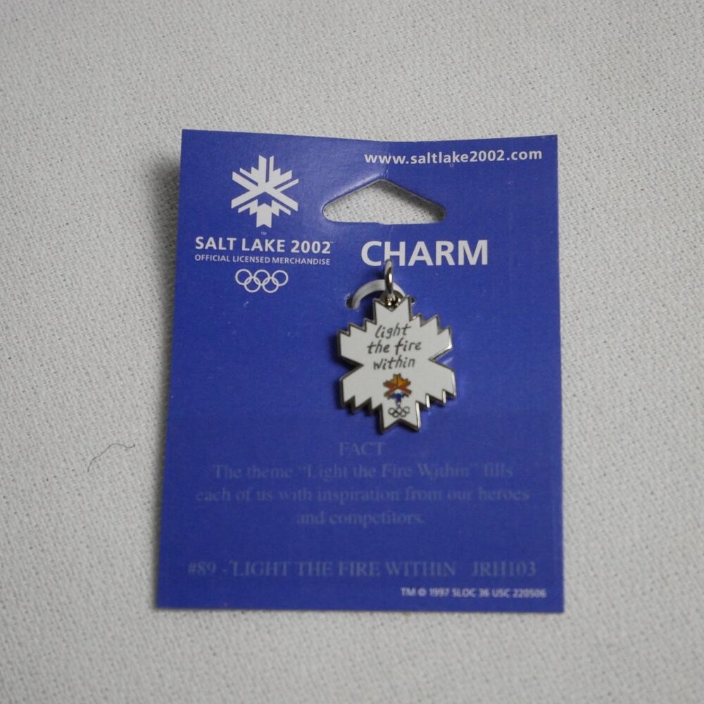 Salt Lake 2002 Olympic Charm "Light The Fire Within" Collectible Charm #89